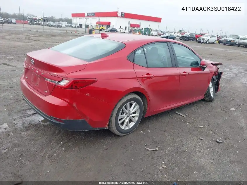 4T1DAACK3SU018422 2025 Toyota Camry Le