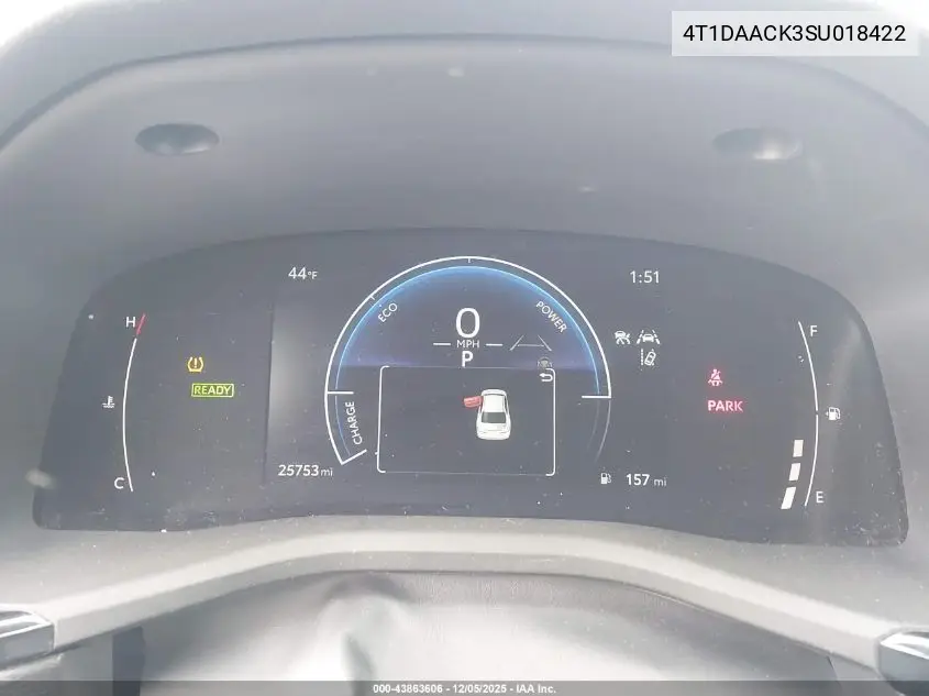 4T1DAACK3SU018422 2025 Toyota Camry Le