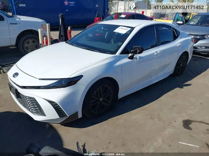 4T1DAACK9SU171452 2025 Toyota Camry Se