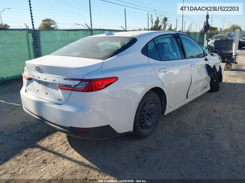 4T1DAACK2SU522203 2025 Toyota Camry Le