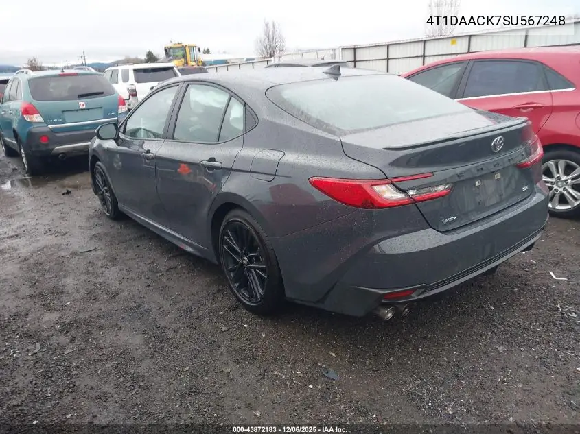 4T1DAACK7SU567248 2025 Toyota Camry Se