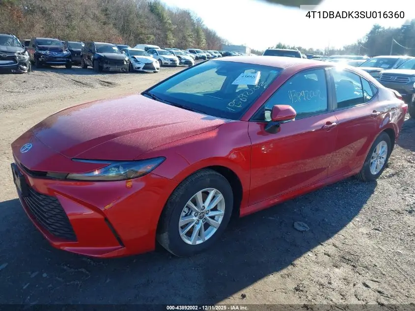 4T1DBADK3SU016360 2025 Toyota Camry Le