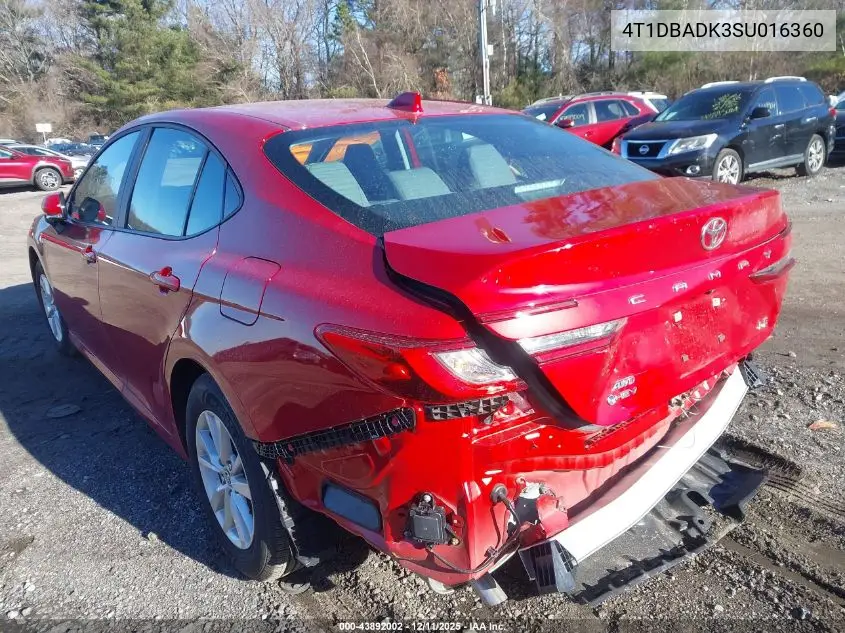 4T1DBADK3SU016360 2025 Toyota Camry Le