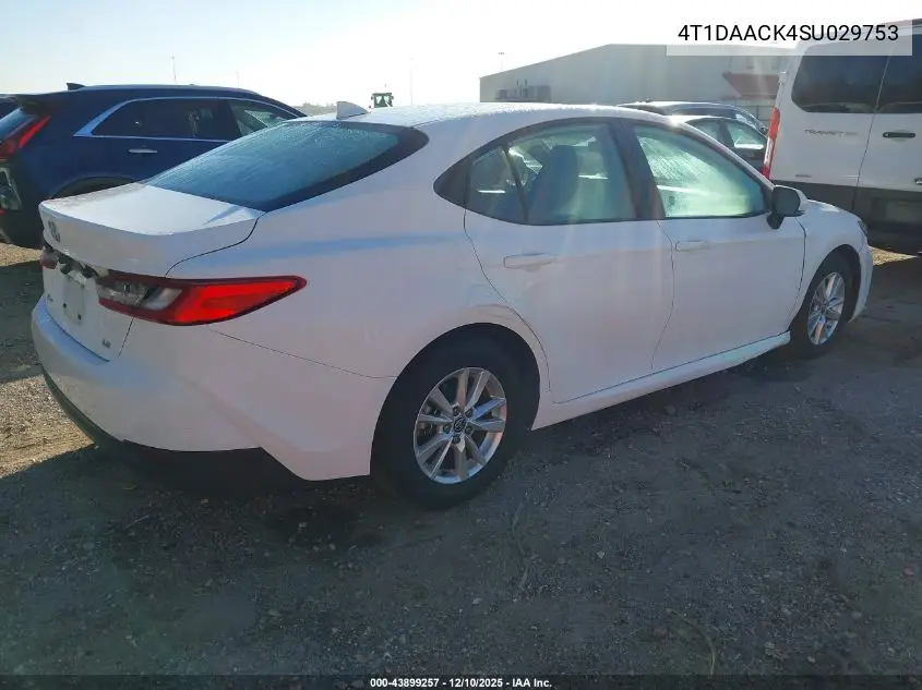 4T1DAACK4SU029753 2025 Toyota Camry Le