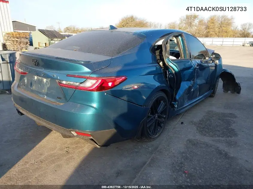4T1DAACK0SU128733 2025 Toyota Camry Se