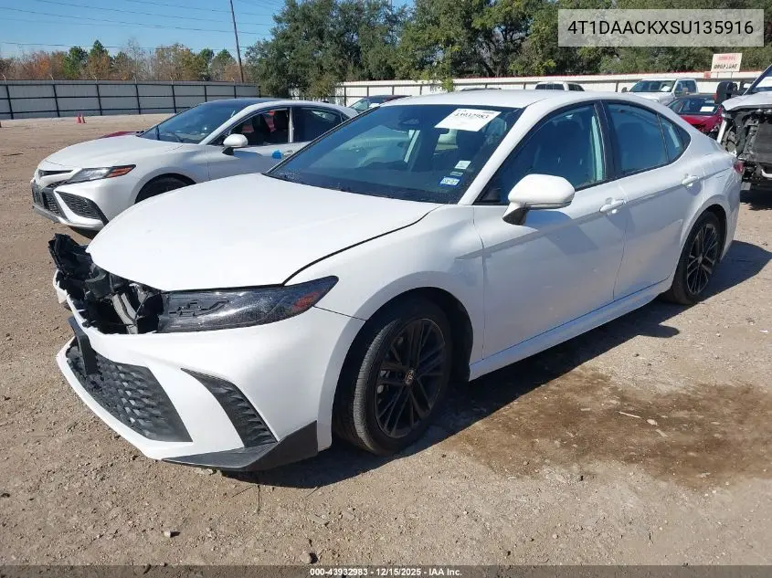 4T1DAACKXSU135916 2025 Toyota Camry Se