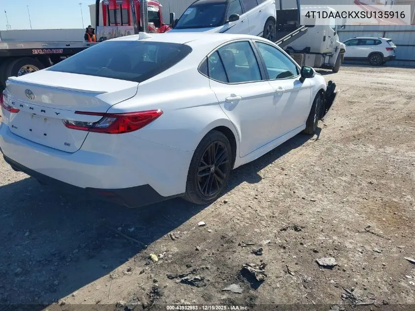 4T1DAACKXSU135916 2025 Toyota Camry Se