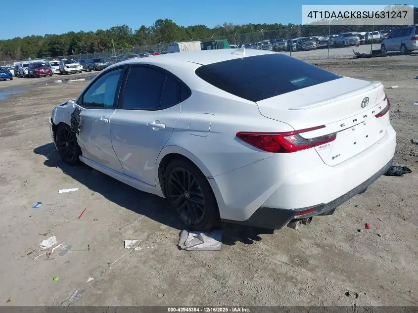 4T1DAACK8SU631247 2025 Toyota Camry Se