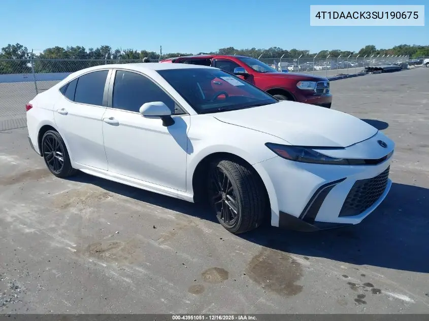 4T1DAACK3SU190675 2025 Toyota Camry Se