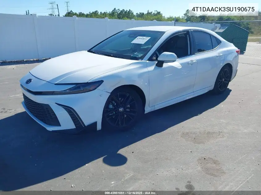 4T1DAACK3SU190675 2025 Toyota Camry Se