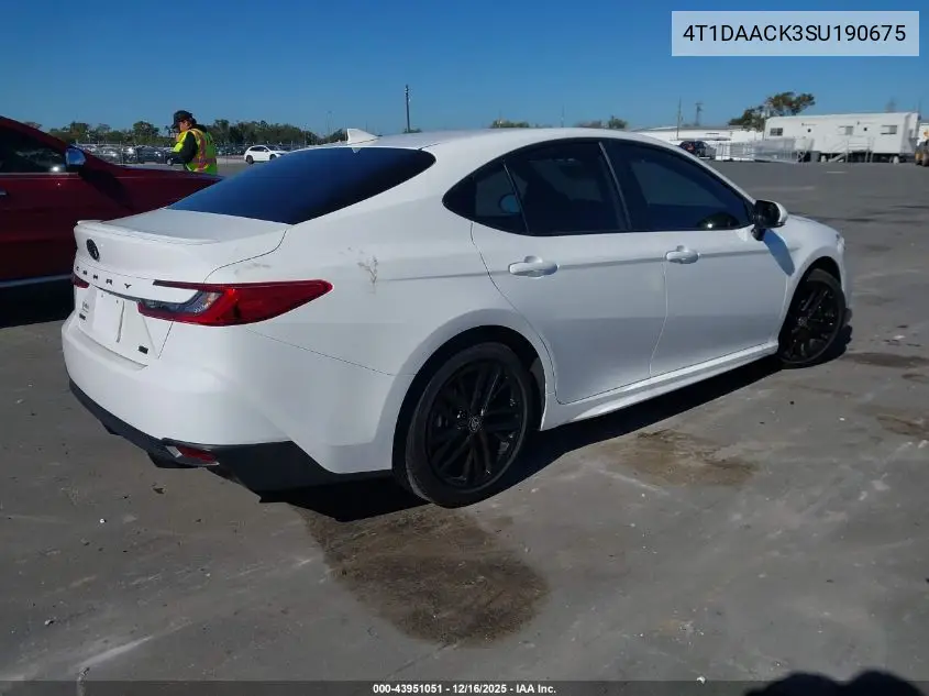 4T1DAACK3SU190675 2025 Toyota Camry Se