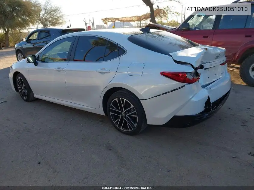 4T1DAACK2SU051010 2025 Toyota Camry Xle