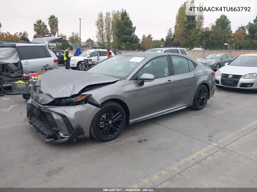 4T1DAACK4TU663792 2026 Toyota Camry Se