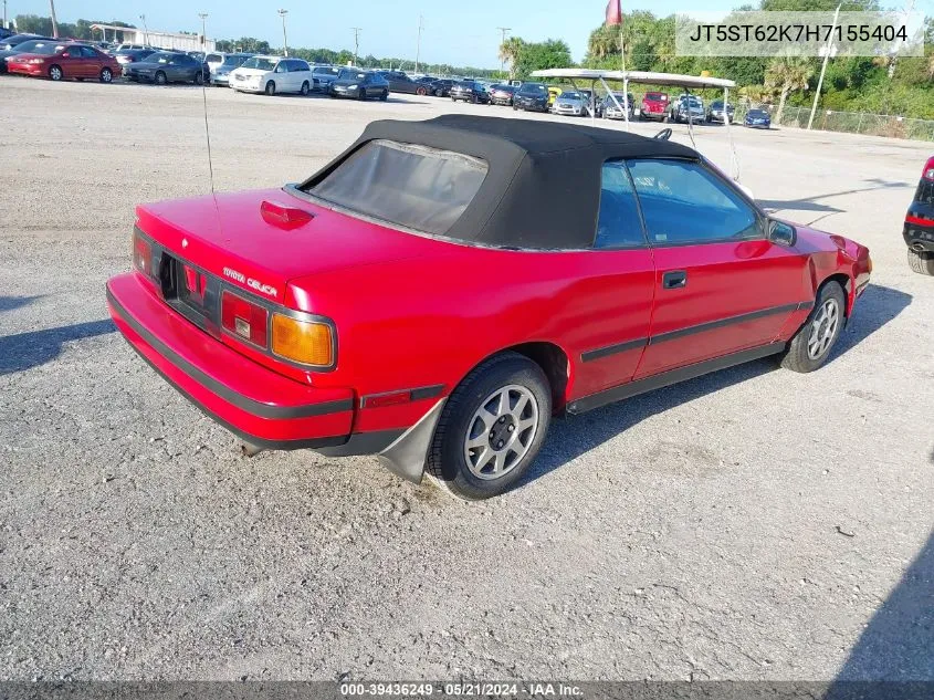 1987 Toyota Celica Gt VIN: JT5ST62K7H7155404 Lot: 39436249