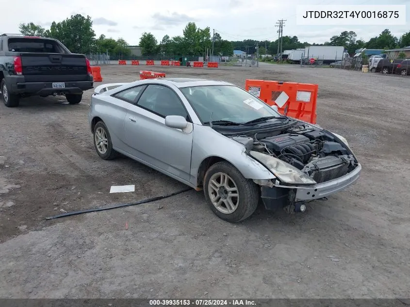 2000 Toyota Celica Gt VIN: JTDDR32T4Y0016875 Lot: 39935153