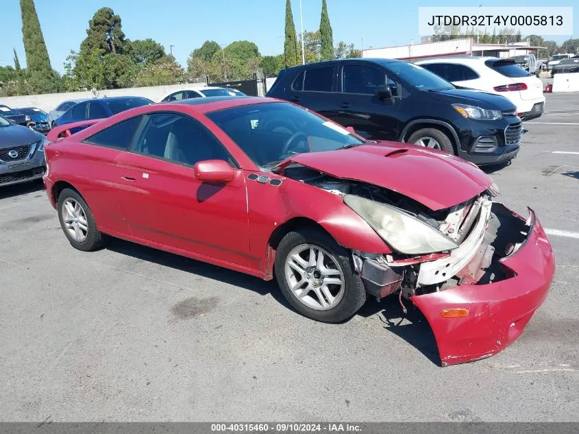 2000 Toyota Celica Gt VIN: JTDDR32T4Y0005813 Lot: 40315460