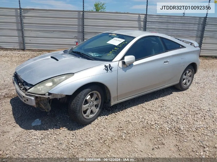 2001 Toyota Celica Gt VIN: JTDDR32T010092356 Lot: 39583046