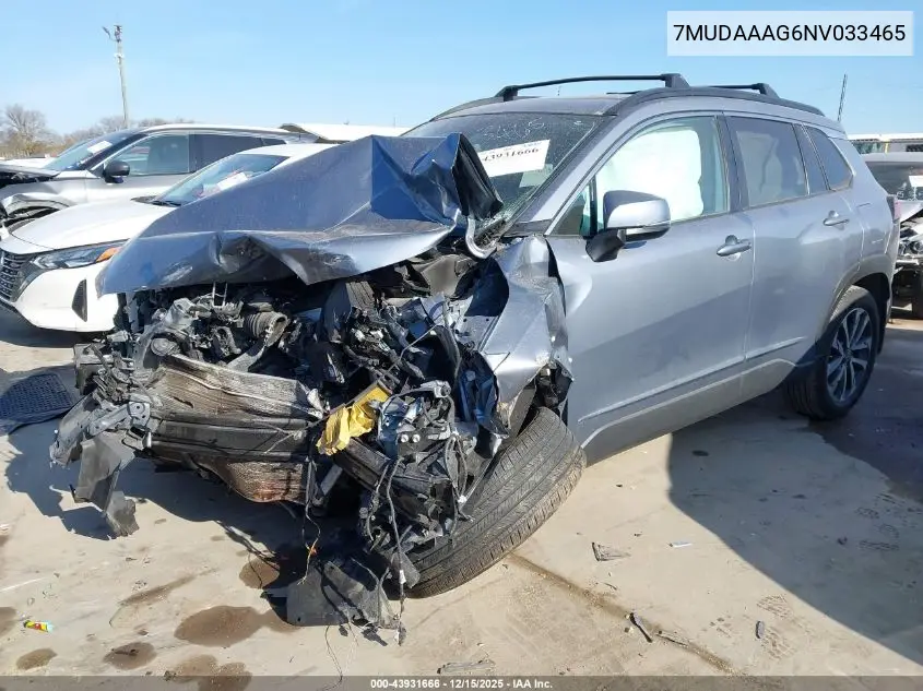 7MUDAAAG6NV033465 2022 Toyota Corolla Cross Xle