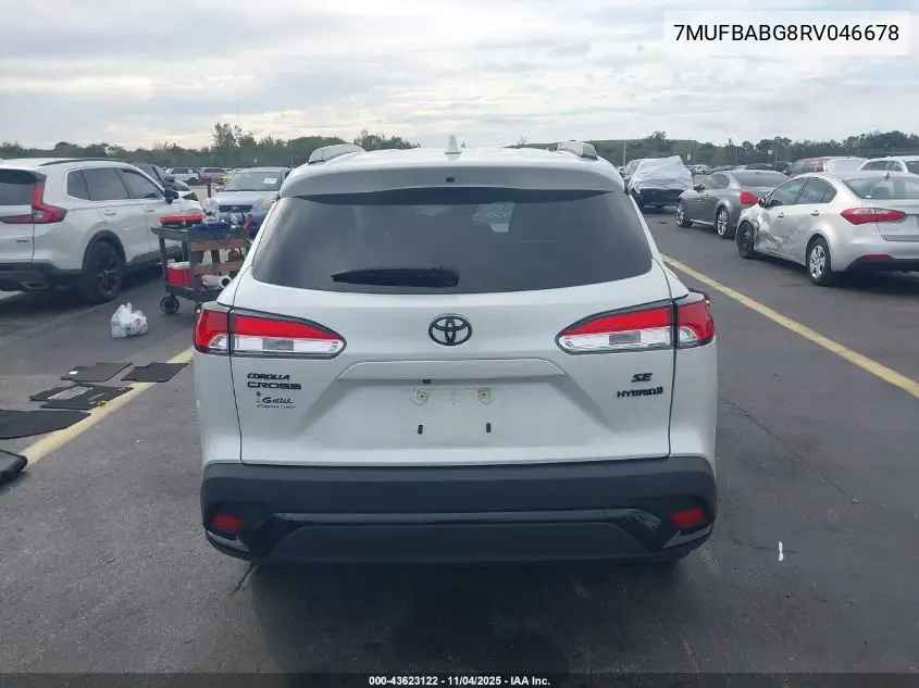 7MUFBABG8RV046678 2024 Toyota Corolla Cross Hybrid Se