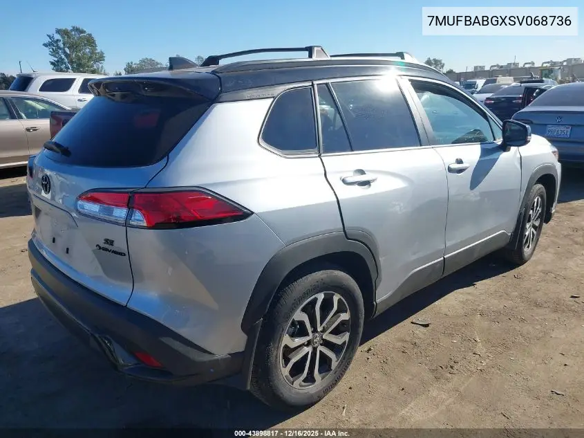 7MUFBABGXSV068736 2025 Toyota Corolla Cross Hybrid Se