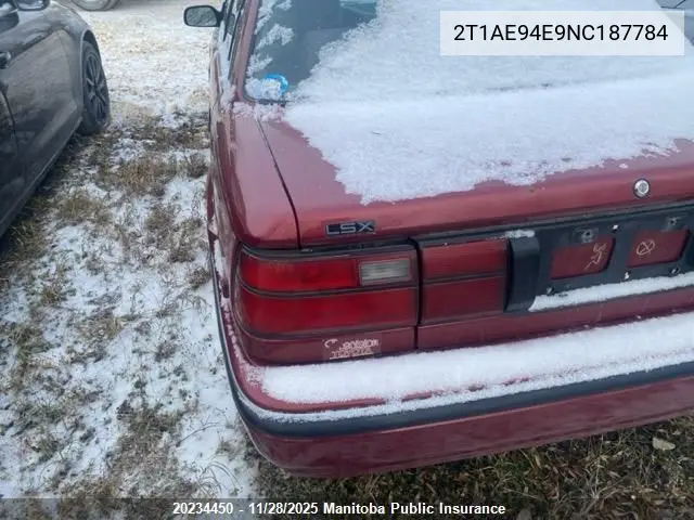 2T1AE94E9NC187784 1992 Toyota Corolla Lsx
