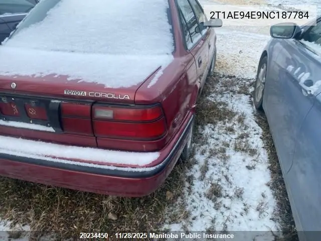 2T1AE94E9NC187784 1992 Toyota Corolla Lsx