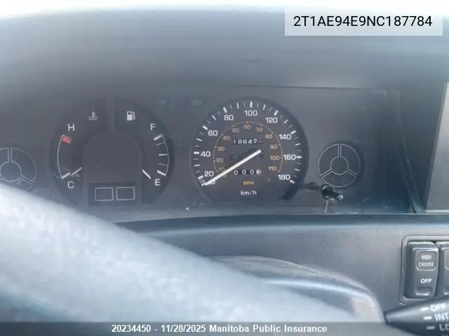 2T1AE94E9NC187784 1992 Toyota Corolla Lsx