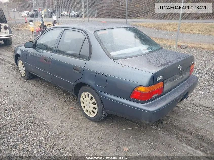 JT2AE04E4P0003420 1993 Toyota Corolla