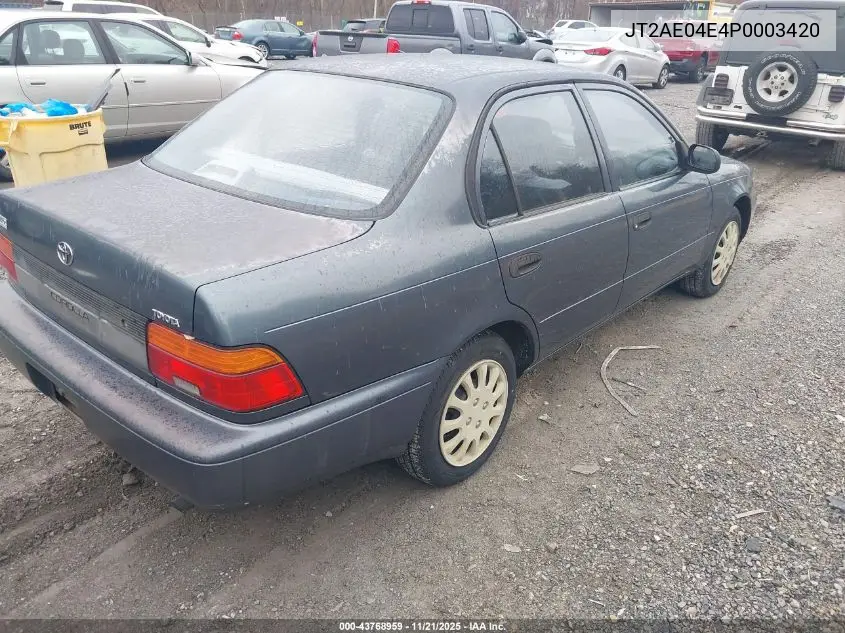 JT2AE04E4P0003420 1993 Toyota Corolla