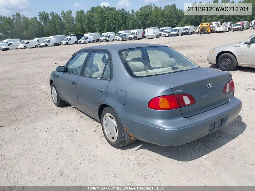 1998 Toyota Corolla Ve/Ce/Le VIN: 2T1BR12E6WC712704 Lot: 12067660