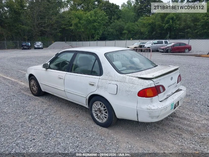 1998 Toyota Corolla Le VIN: 2T1BR18E1WC096112 Lot: 40264866