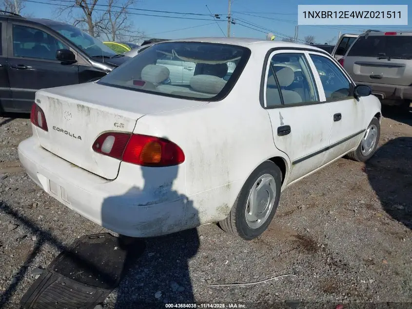 1NXBR12E4WZ021511 1998 Toyota Corolla Ce
