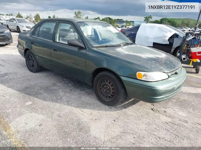 1NXBR12E1YZ377191 2000 Toyota Corolla Ve