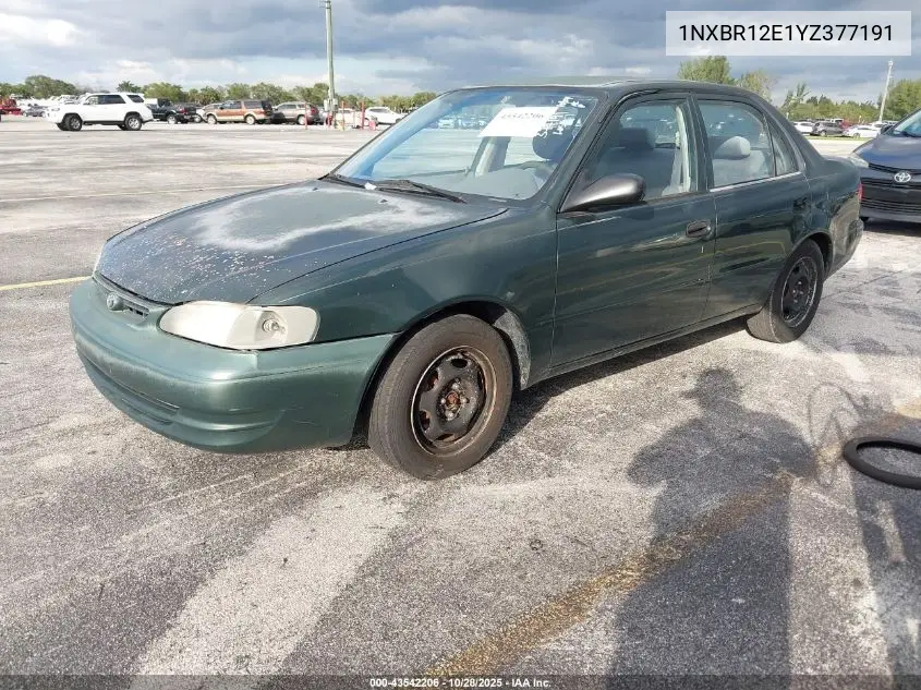 1NXBR12E1YZ377191 2000 Toyota Corolla Ve