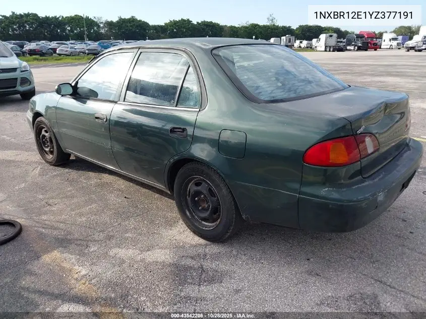1NXBR12E1YZ377191 2000 Toyota Corolla Ve