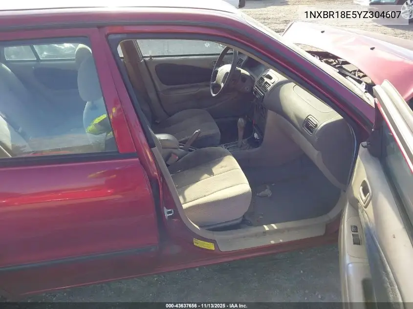 1NXBR18E5YZ304607 2000 Toyota Corolla Ce