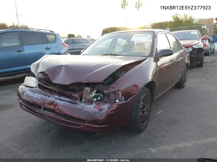 1NXBR12E5YZ377923 2000 Toyota Corolla Ve