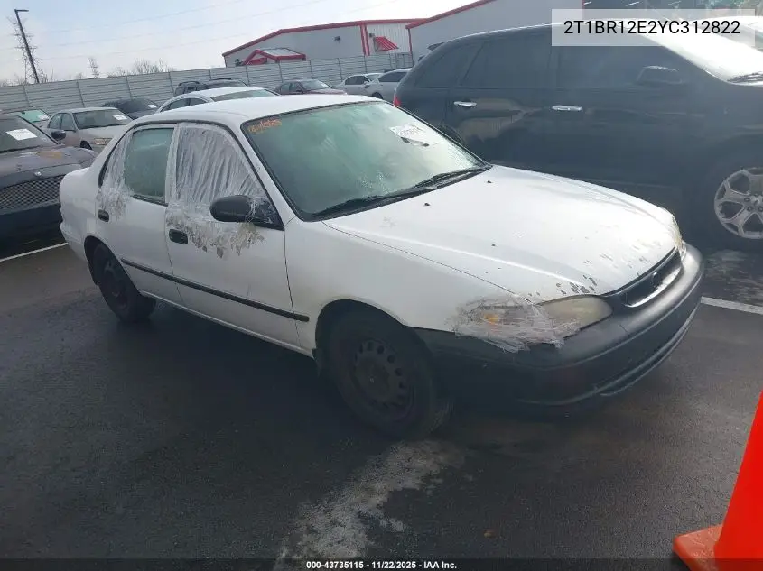 2T1BR12E2YC312822 2000 Toyota Corolla Ce