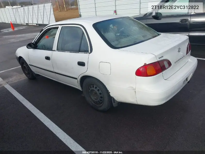 2T1BR12E2YC312822 2000 Toyota Corolla Ce
