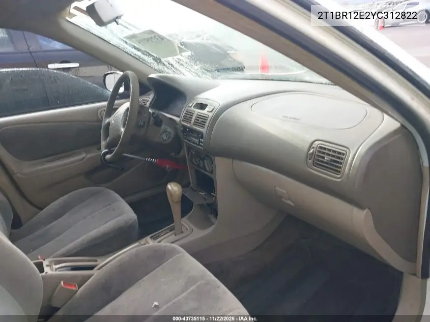 2T1BR12E2YC312822 2000 Toyota Corolla Ce