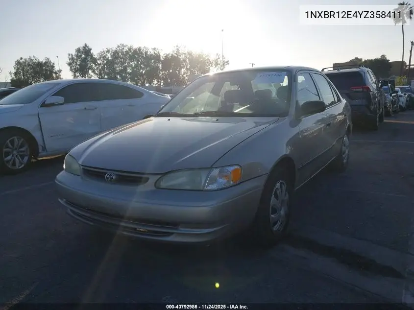 1NXBR12E4YZ358411 2000 Toyota Corolla Ce