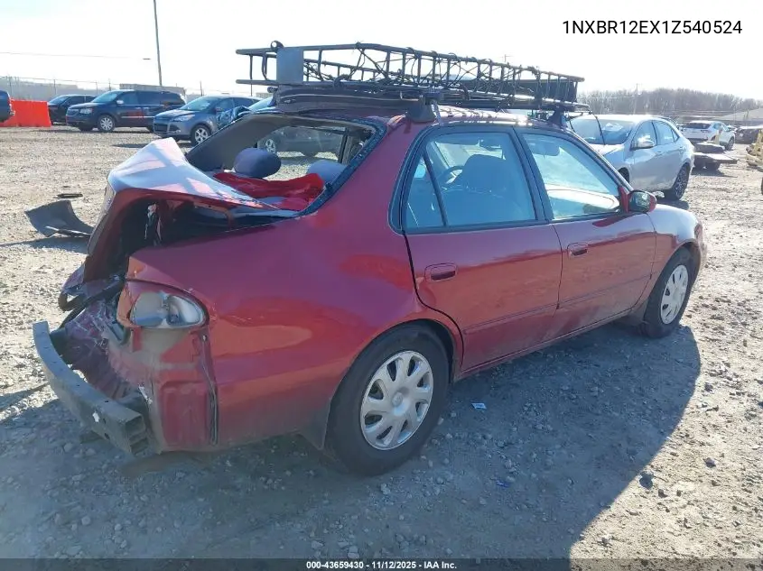 1NXBR12EX1Z540524 2001 Toyota Corolla Le