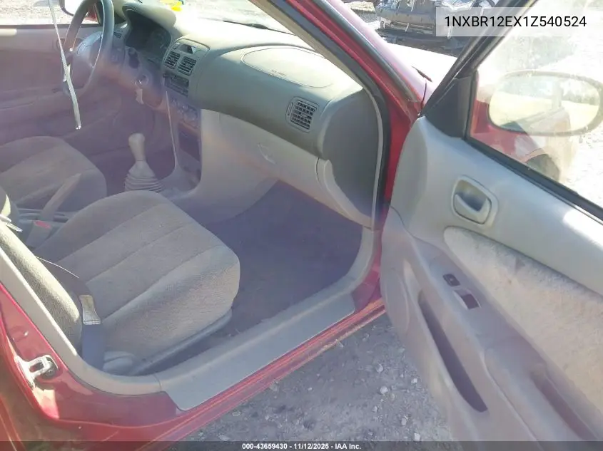 1NXBR12EX1Z540524 2001 Toyota Corolla Le