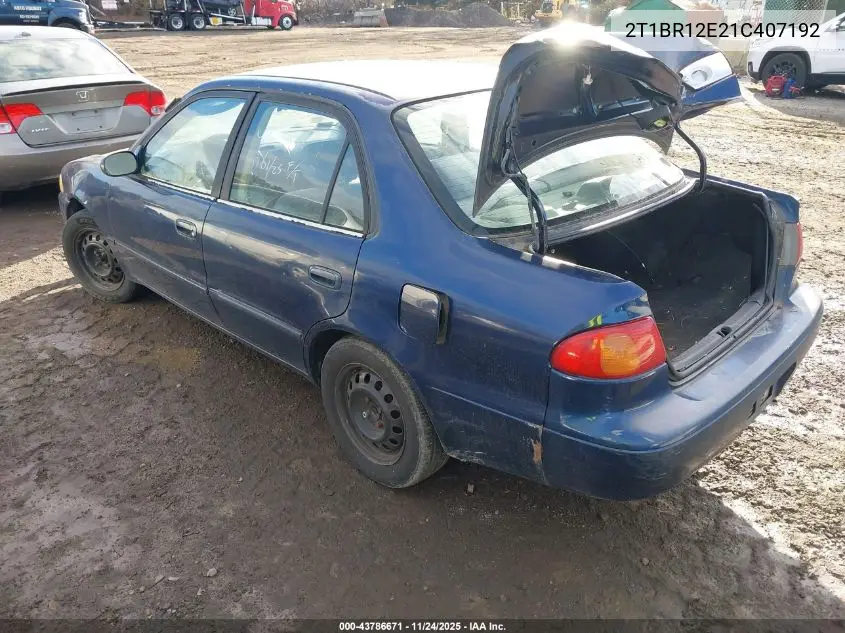 2T1BR12E21C407192 2001 Toyota Corolla Le