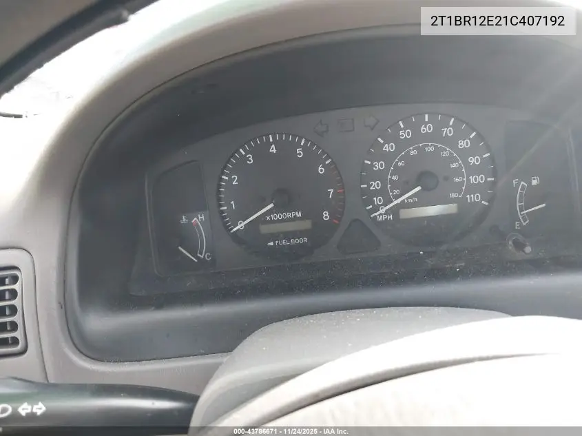2T1BR12E21C407192 2001 Toyota Corolla Le