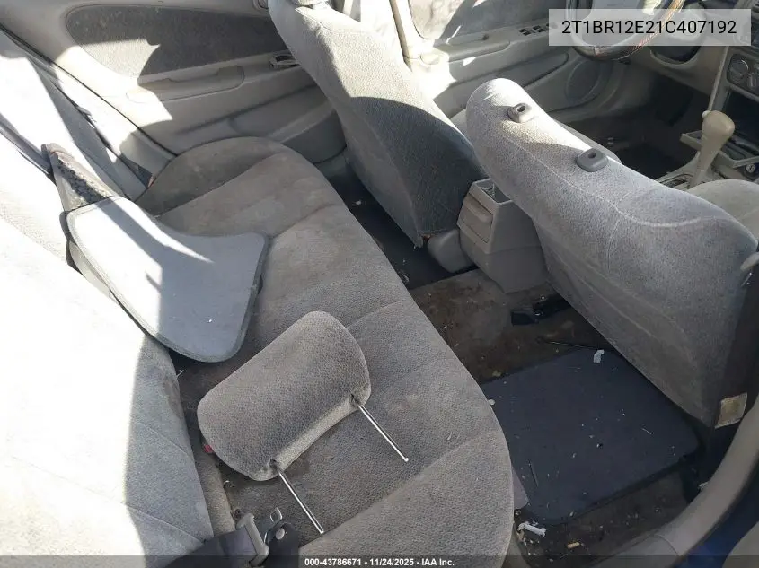 2T1BR12E21C407192 2001 Toyota Corolla Le