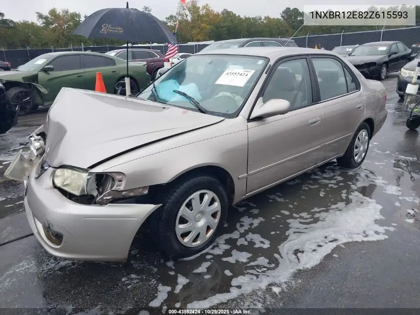 1NXBR12E82Z615593 2002 Toyota Corolla Le