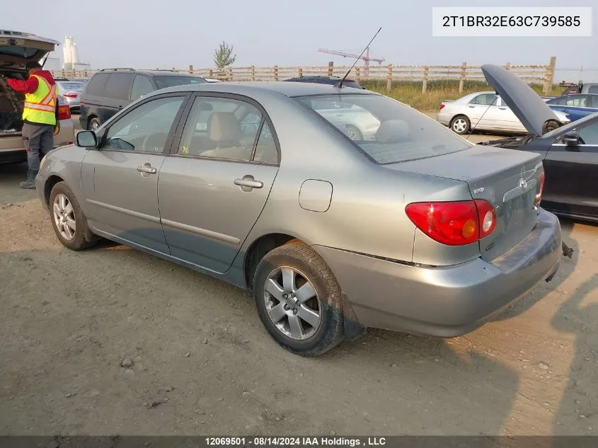 2003 Toyota Corolla Ce/Le/S VIN: 2T1BR32E63C739585 Lot: 12069501