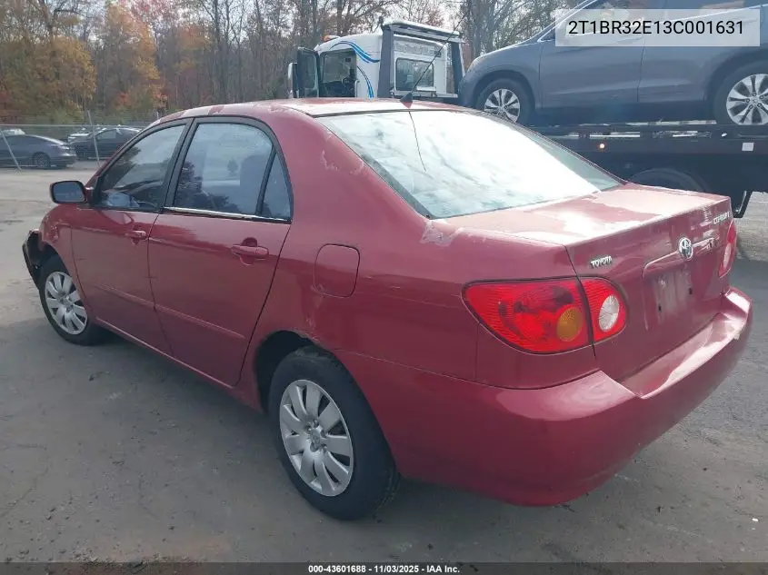 2T1BR32E13C001631 2003 Toyota Corolla Le
