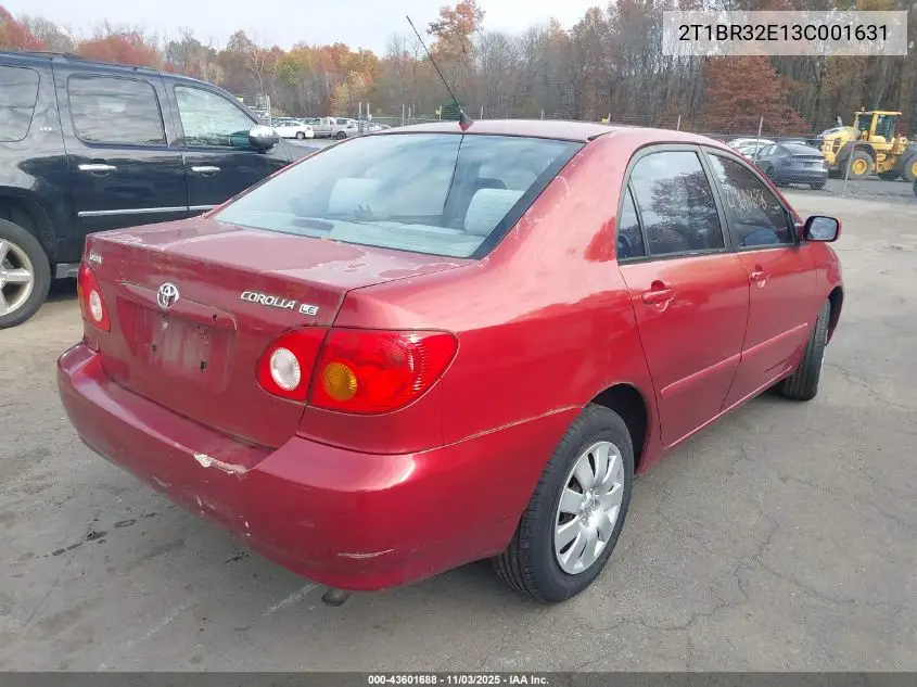 2T1BR32E13C001631 2003 Toyota Corolla Le